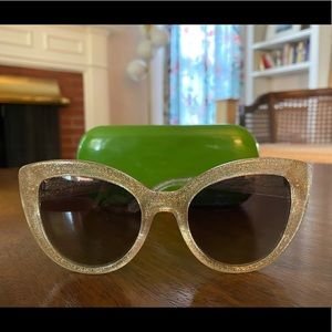 Kate Spade La Brenda Gold Glitter Sunglasses